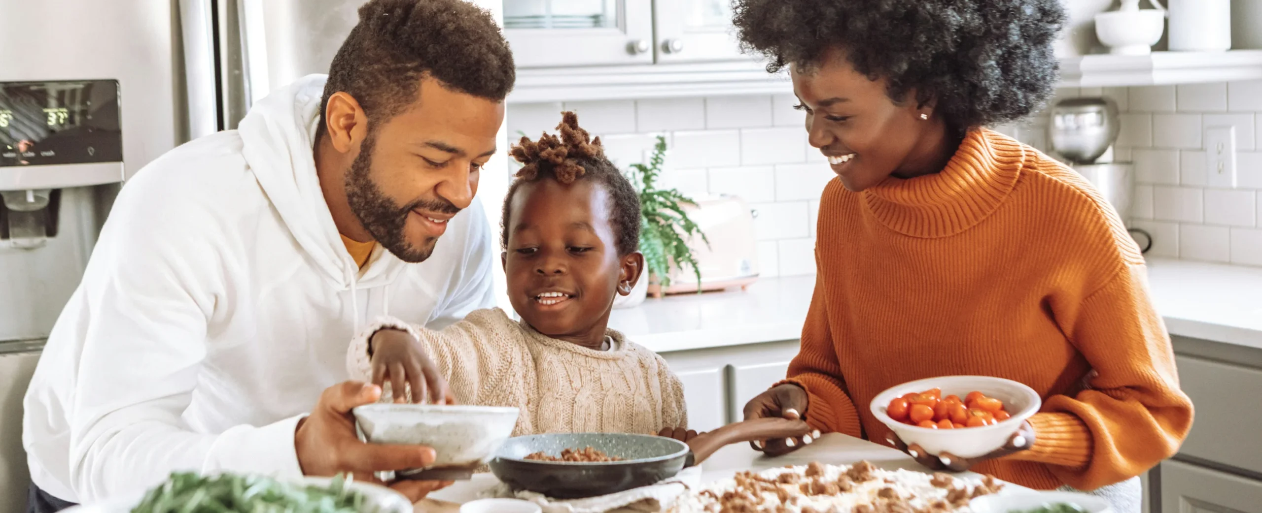 family enjoying meal