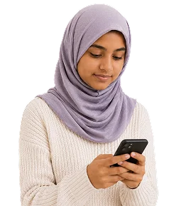 teen looking on phone